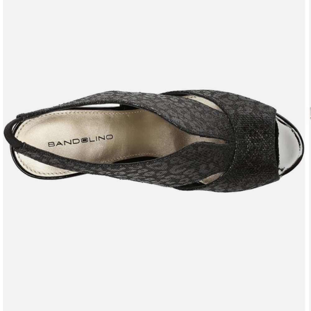 Bandolino Mirabella Women"s Sz 6 peep toe black animal print - Picture 12 of 15